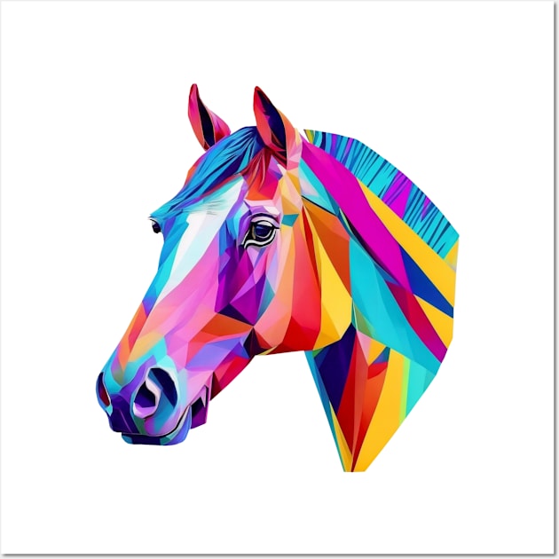 Horse Head in Colorful Colors Wall Art by FunkyColorShop